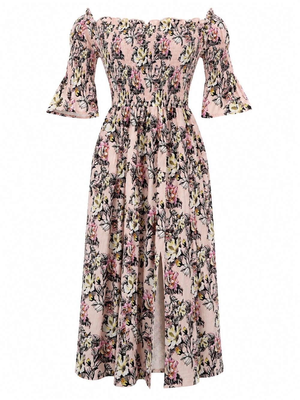 🟢 5 for $25 🟢 Streetwear Society Smocked Off-Shoulder Floral Maxi Fairycore